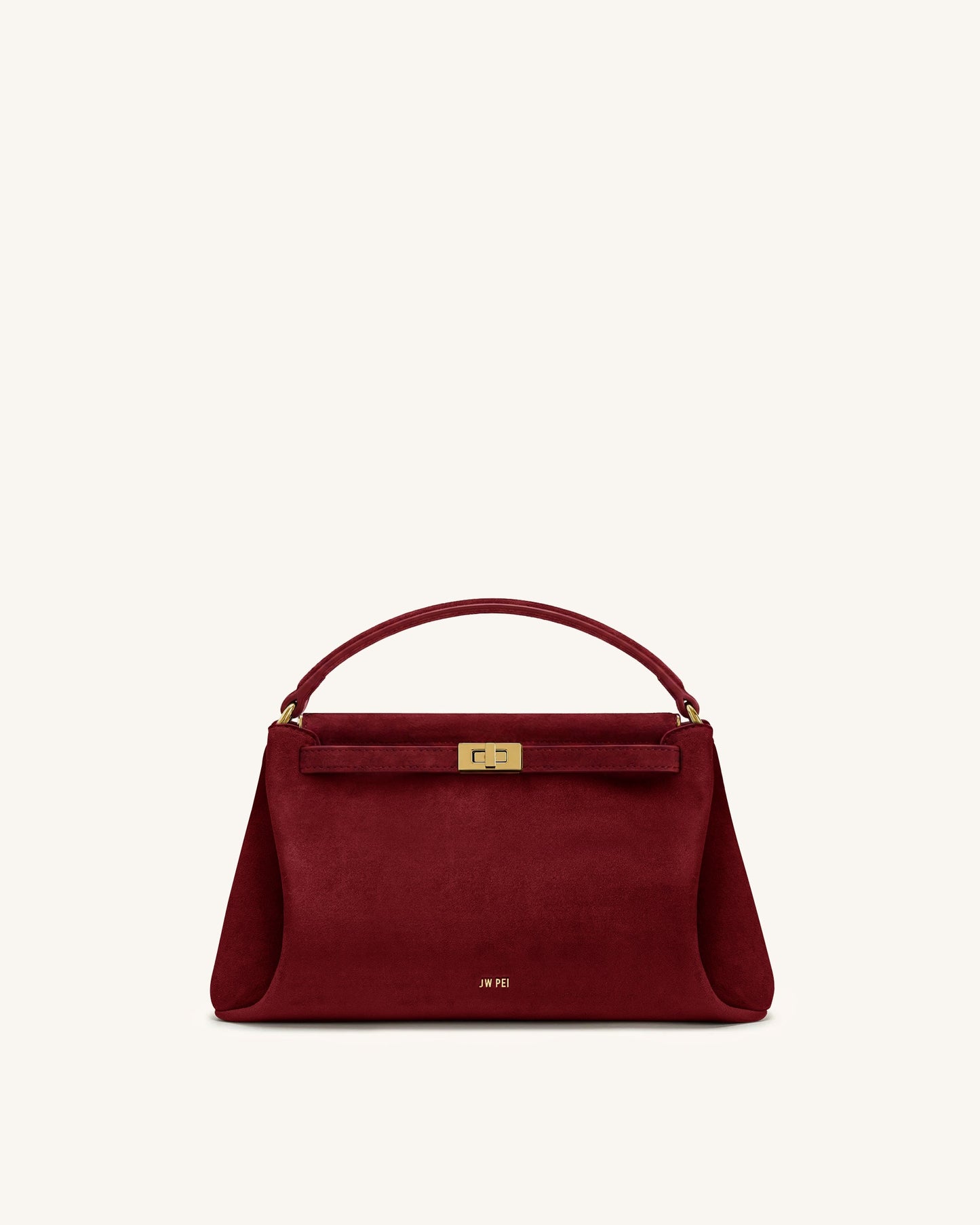 Carmen Faux Suede Top Handle Bag - Burgundy