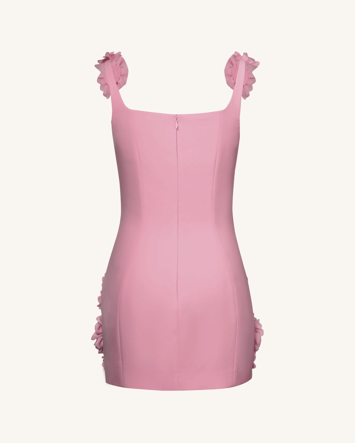 Elaina Pembe Rozet Detaylı Aplikeli Mini Dress-Pink