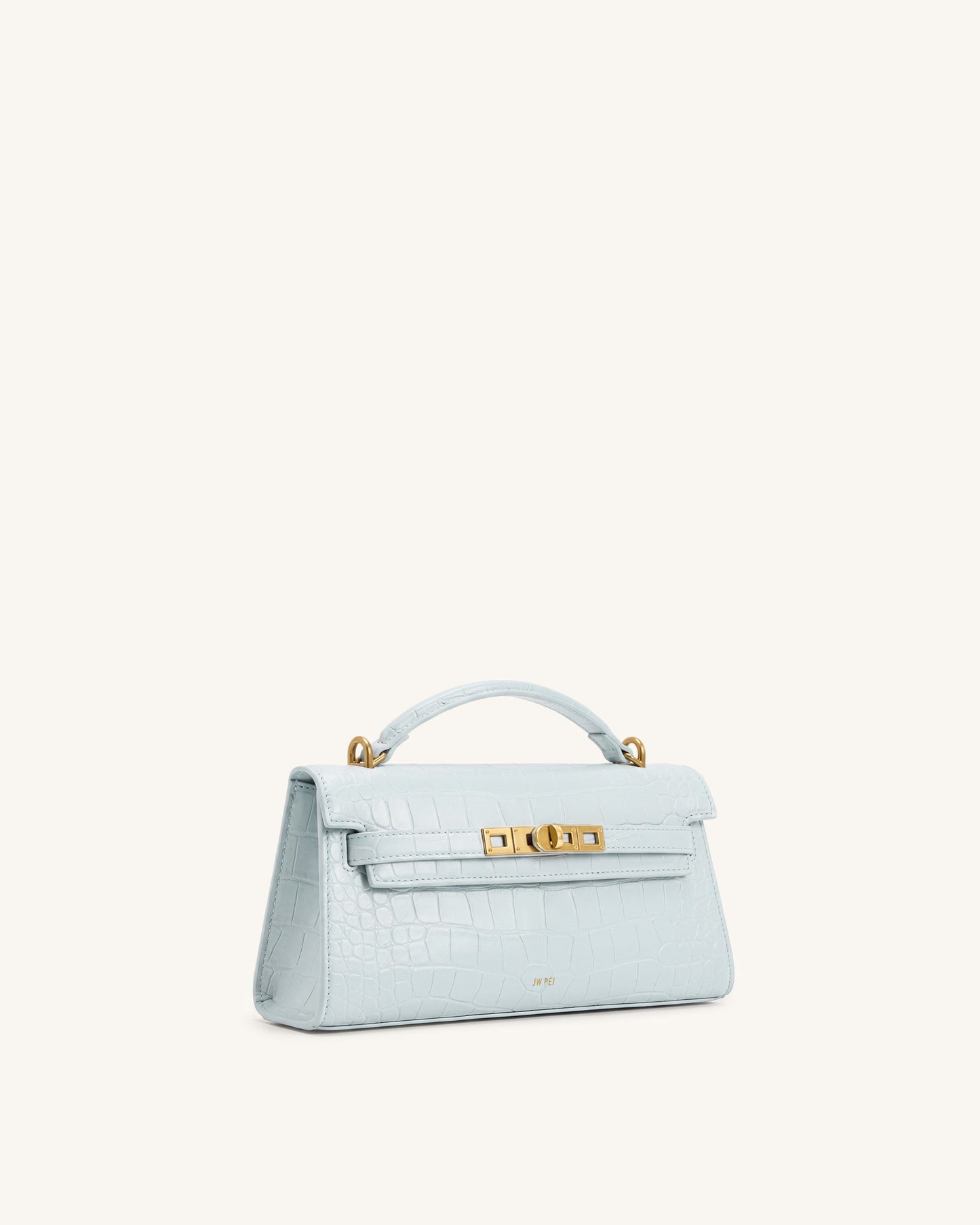 Noor Top Handle Bag - Blue Croc