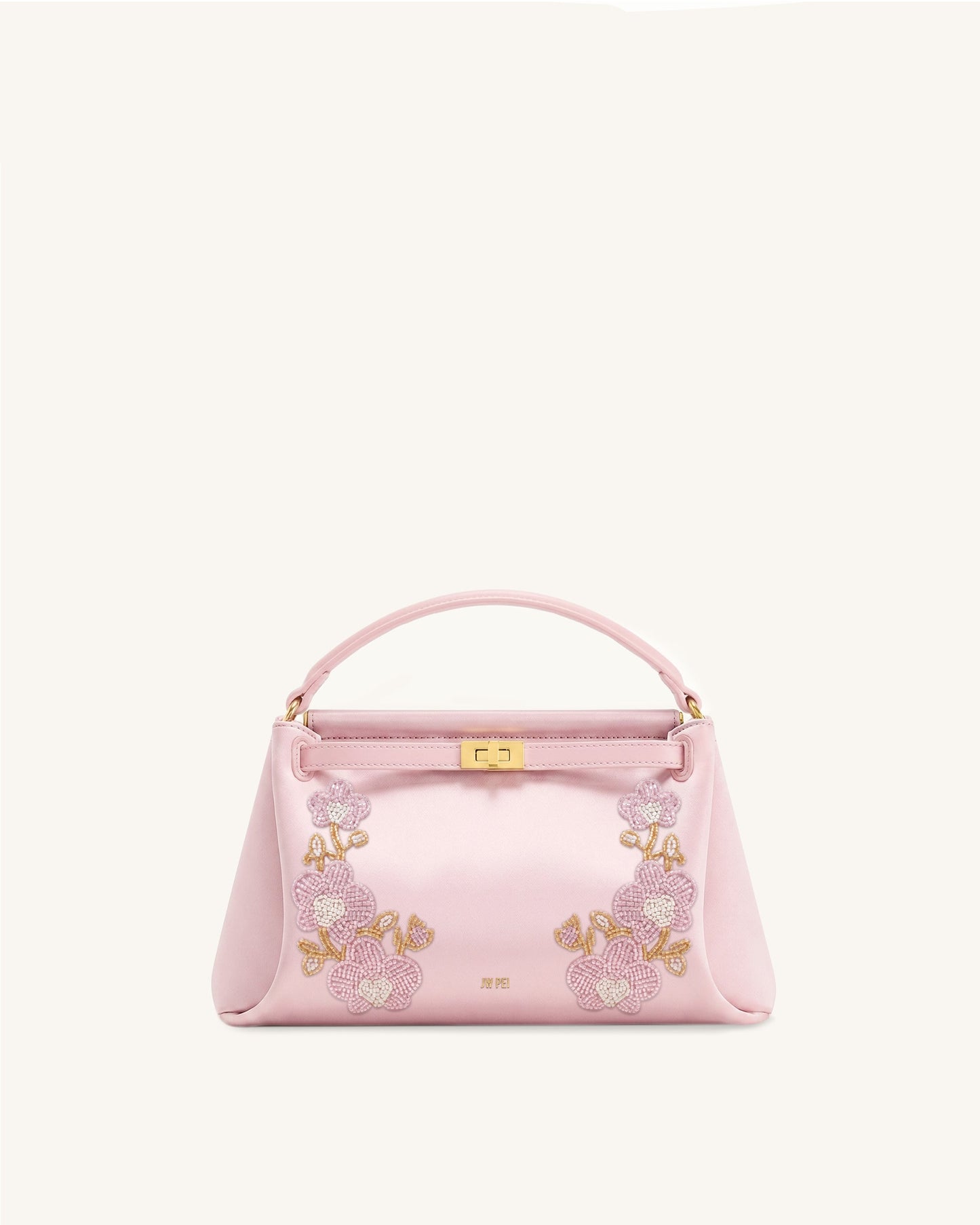 Carmen Beaded Orchid Top Handle Bag - Light Pink