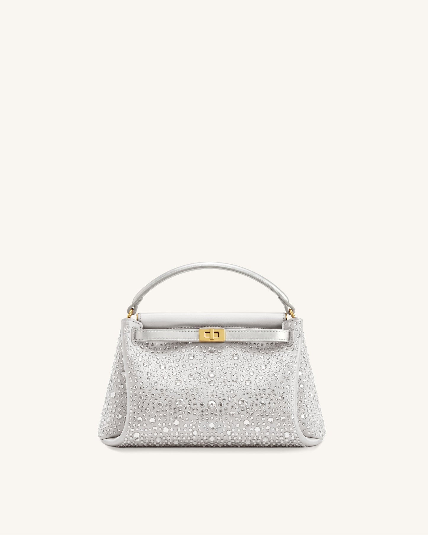 Carmen Artificial Crystal Top Handle Bag - Light Gray