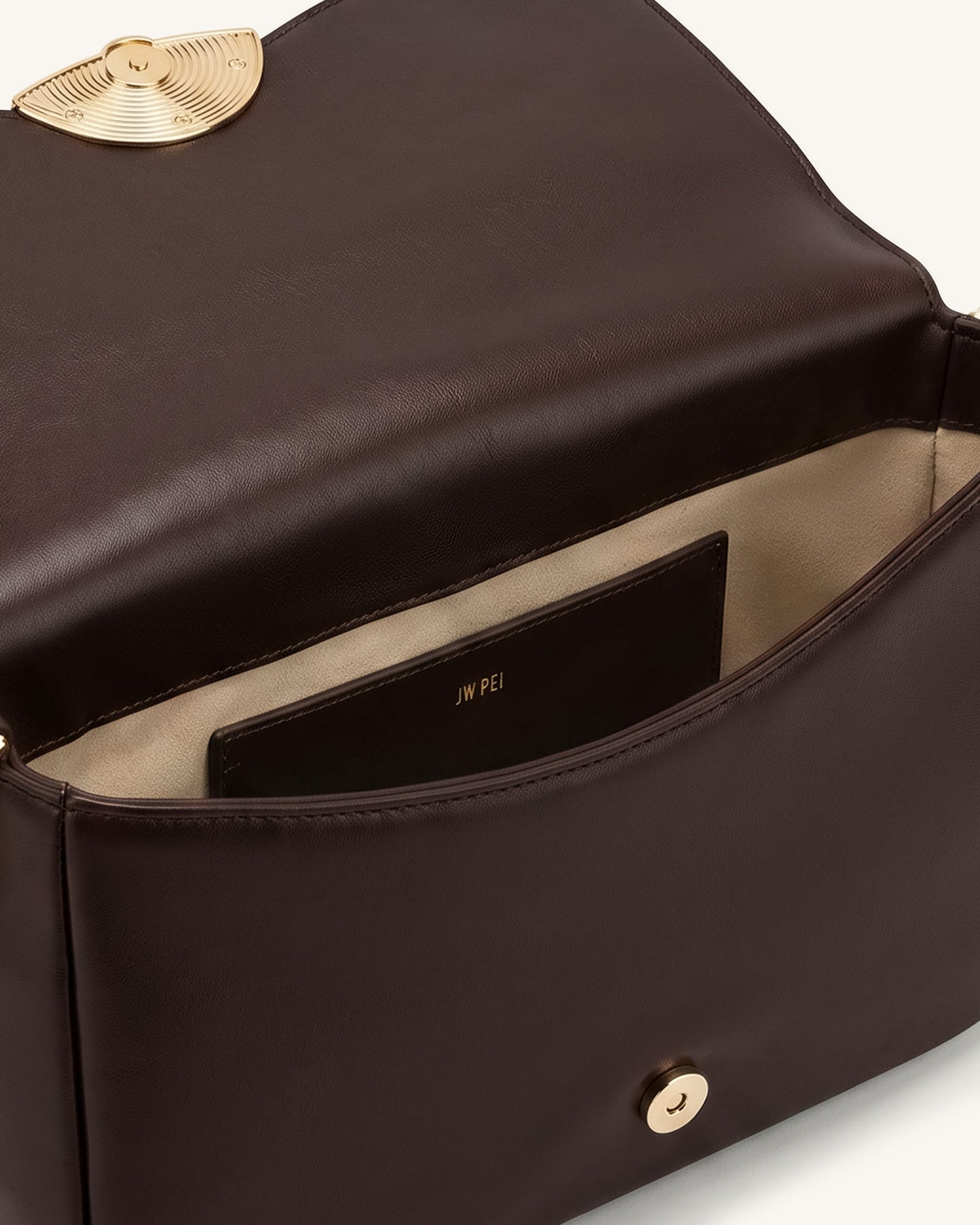 Sofia Classic Flap Shoulder Bag - Dark Brown