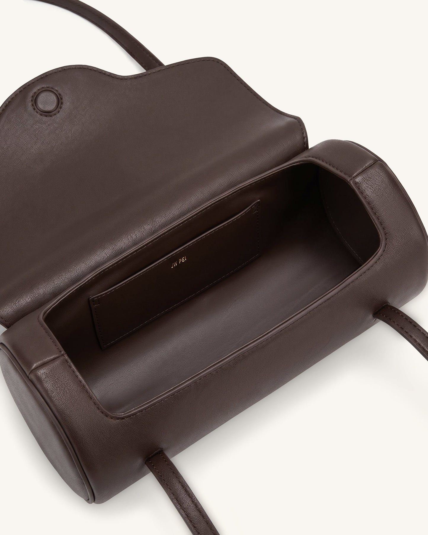 Solenne Barrel Shoulder Bag - Dark Brown