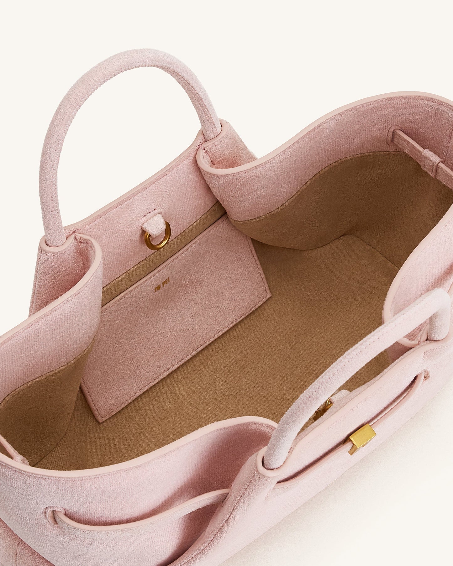 Maeve Sosis Köpek Metal Detaylı Charm / Süs Suni Süet Tote Çanta - Pembe