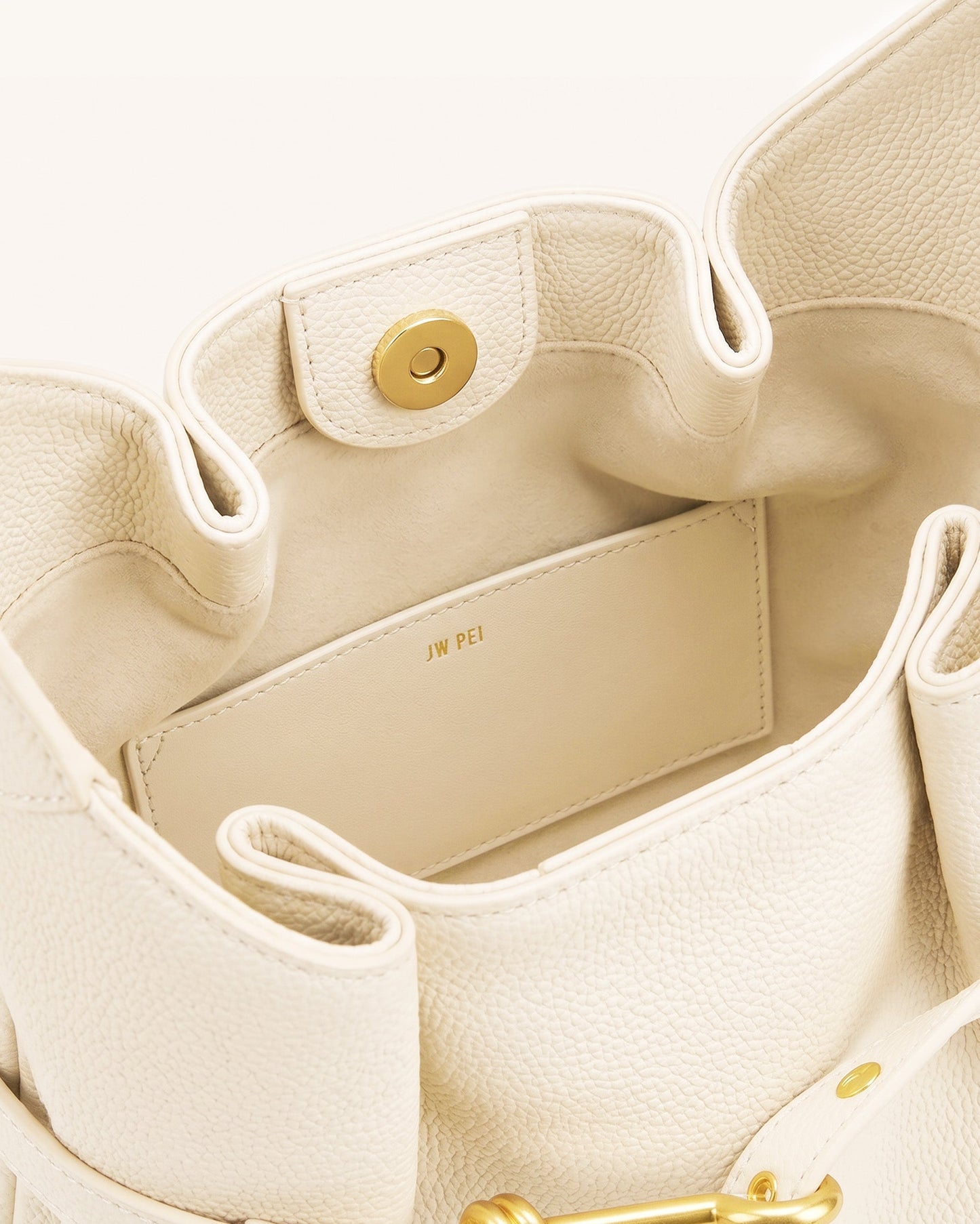 Alina Pebbled Hobo Bag - White