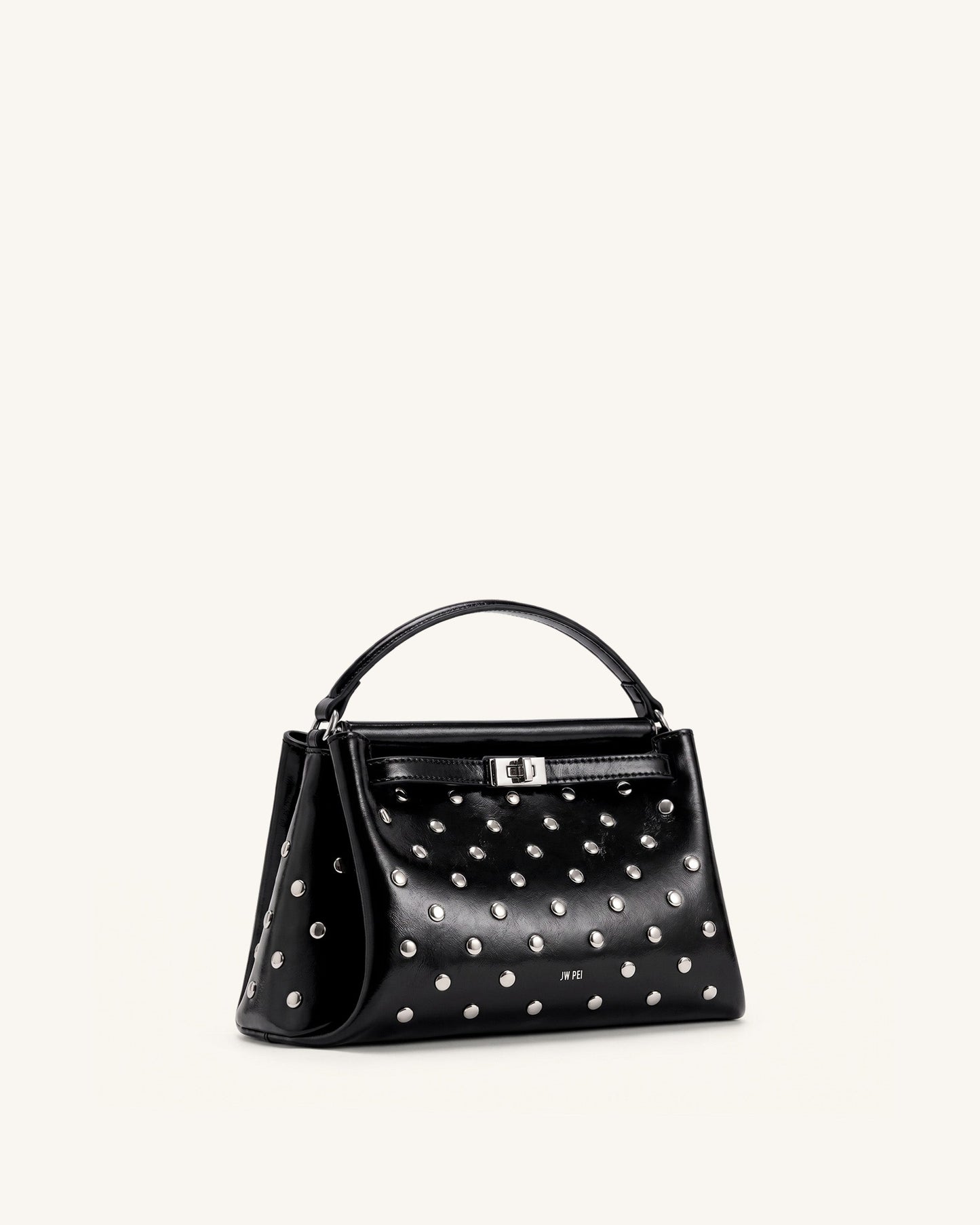 Carmen Studded Top Handle Bag - Ink Black