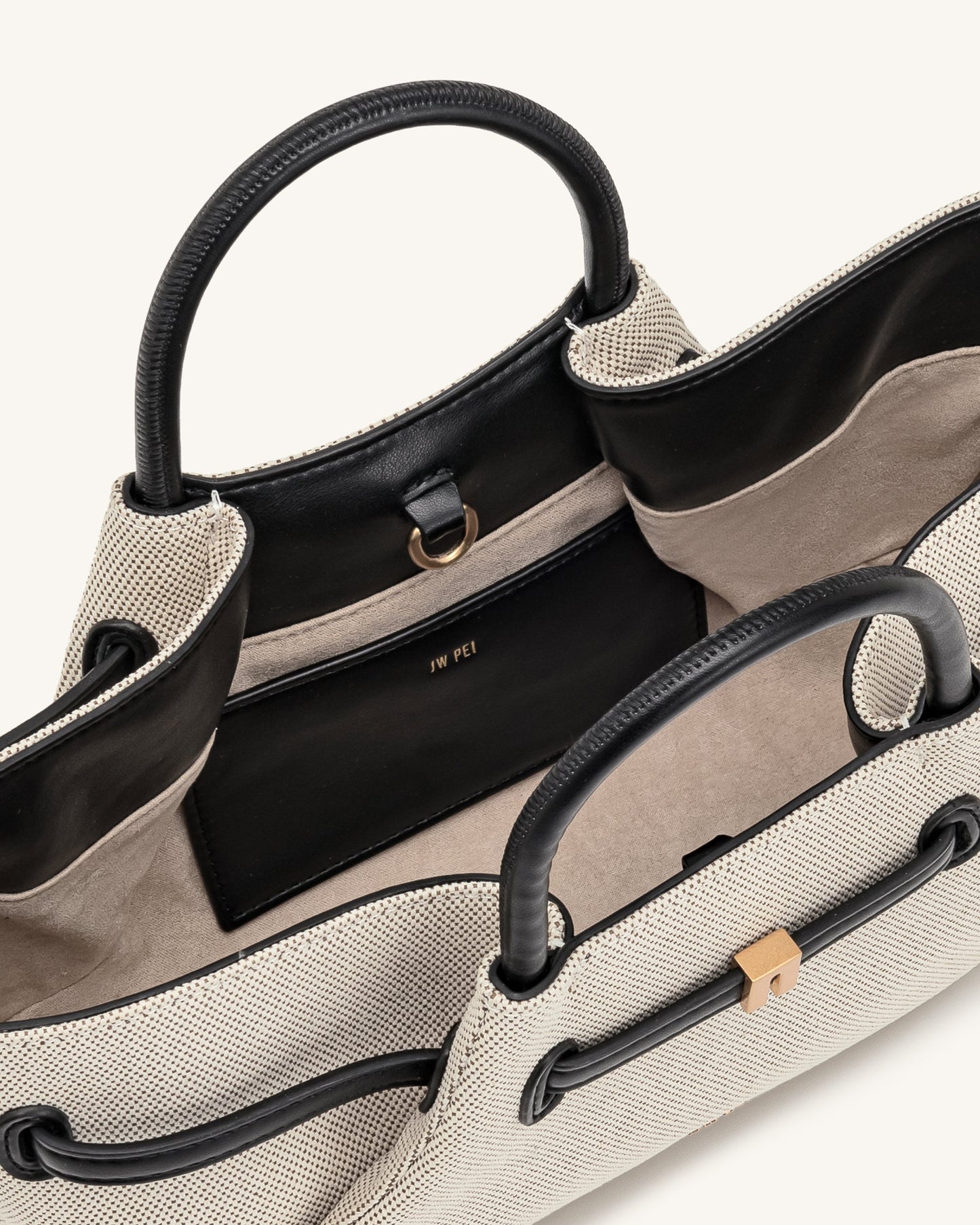 Maeve Sosis Köpek Metal Detaylı Charm / Süs Tote Çanta - Siyah Canvasa