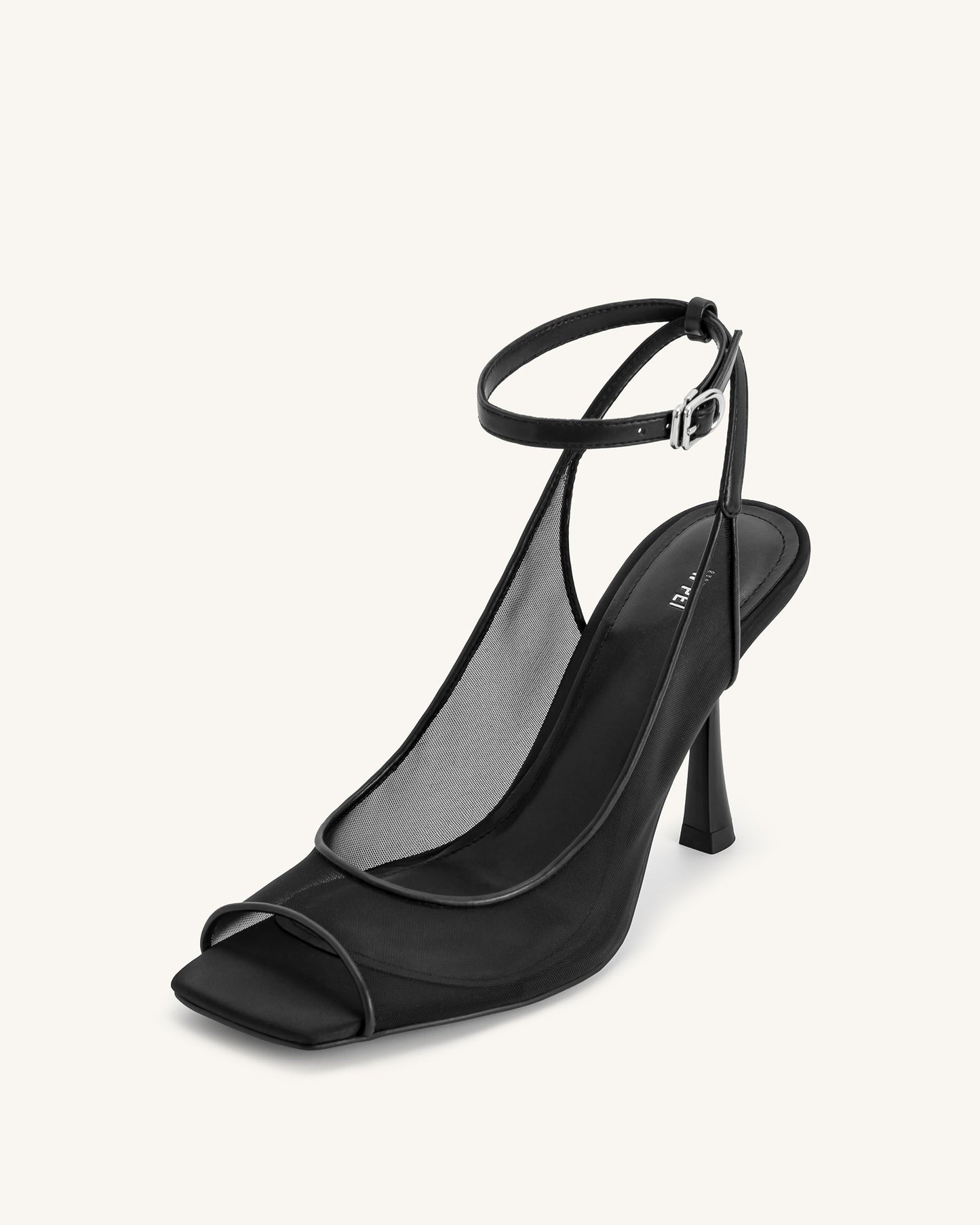 Serenity Açık Burun File Arkası Açık (Slingback) Sandalet - Siyah