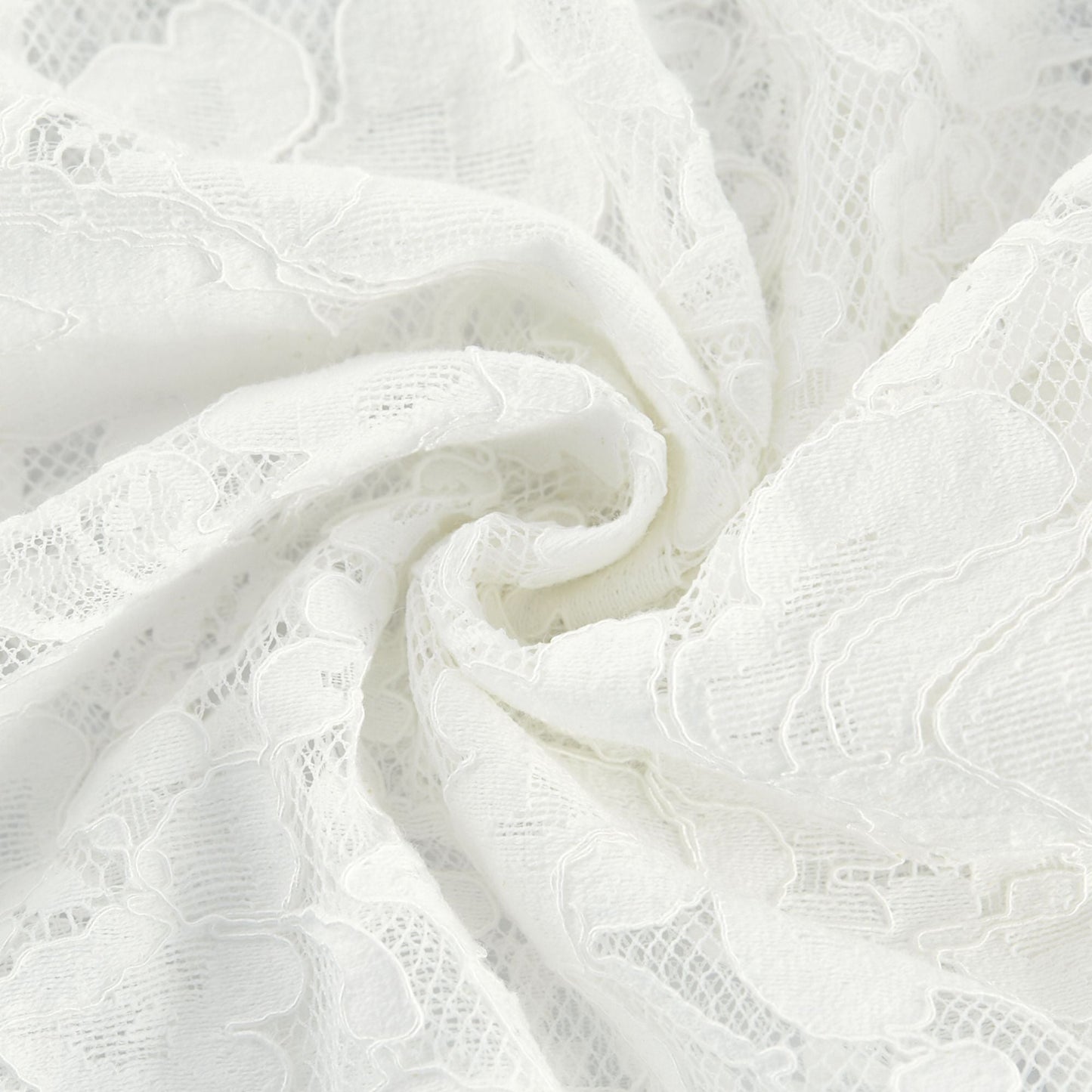 Elodiea White Floral Lace Flared Sleeves Midi Dress