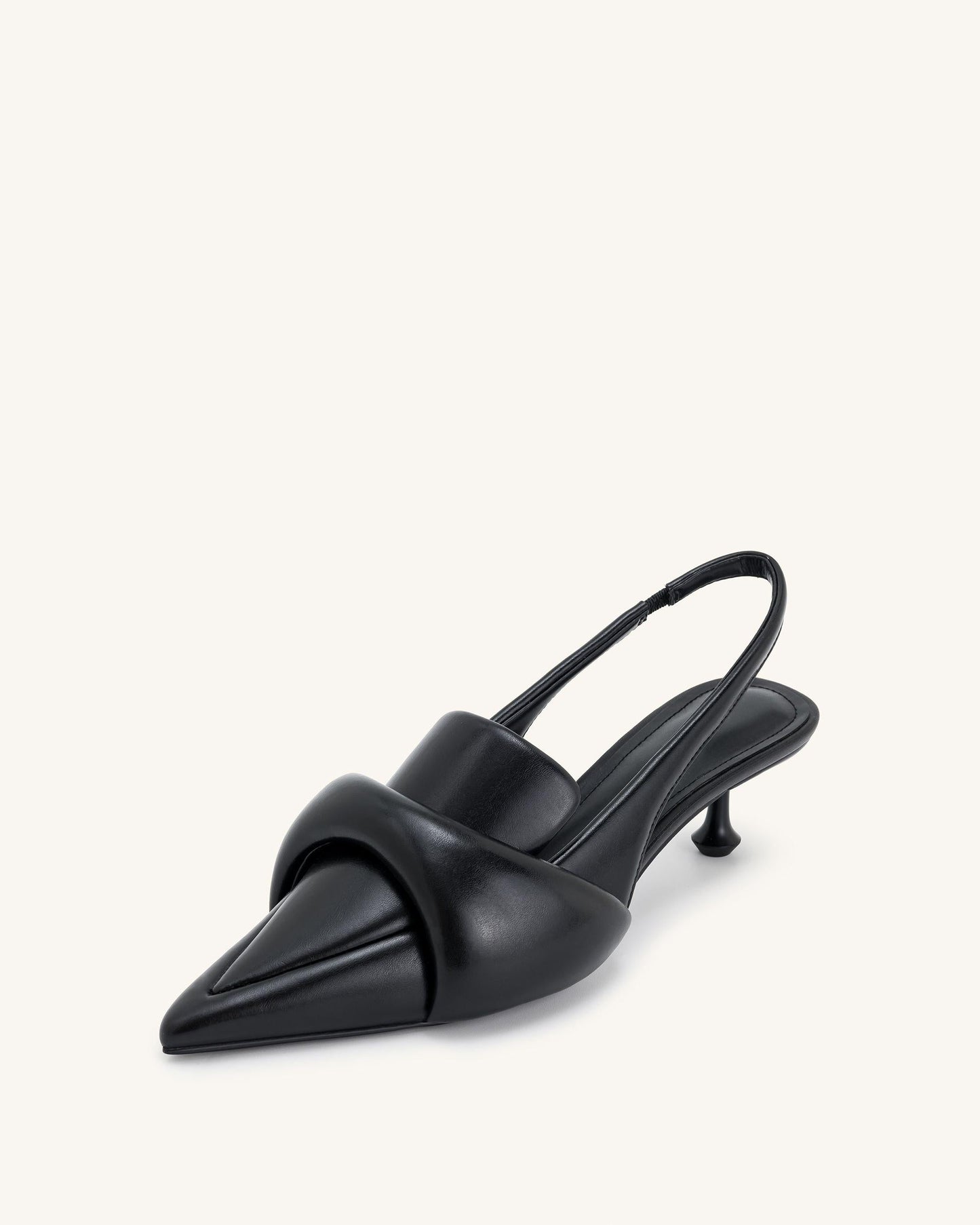 Carla Yumuşak Vatkalı İnce Alçak Topuk (Kitten Heel) Topuk Topuklu Ayakkabı (Pumps) - Siyah