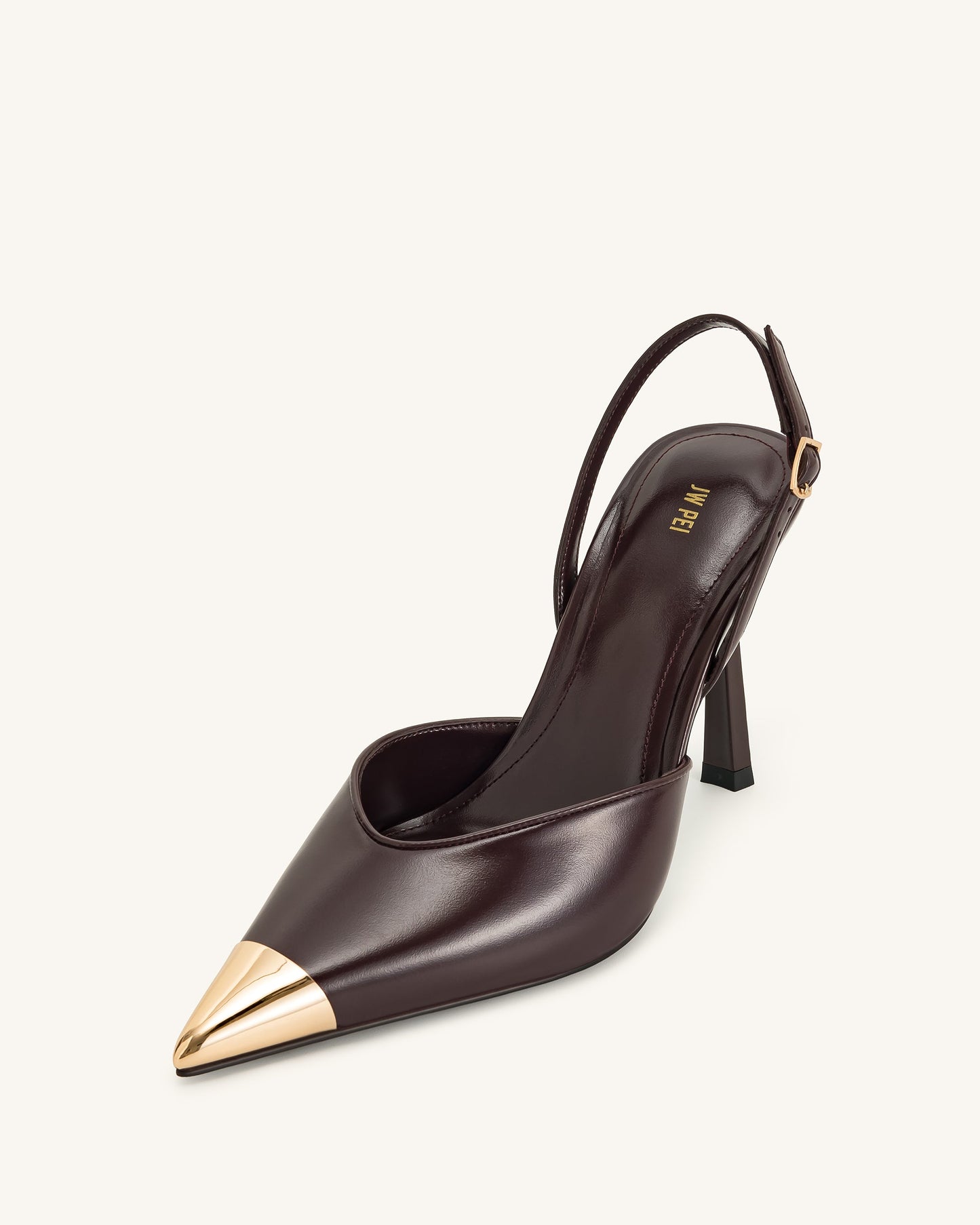 Savannah Altın Uçlu Detay Arkası Açık (Slingback) Topuklu Ayakkabı (Pumps) - Bordo