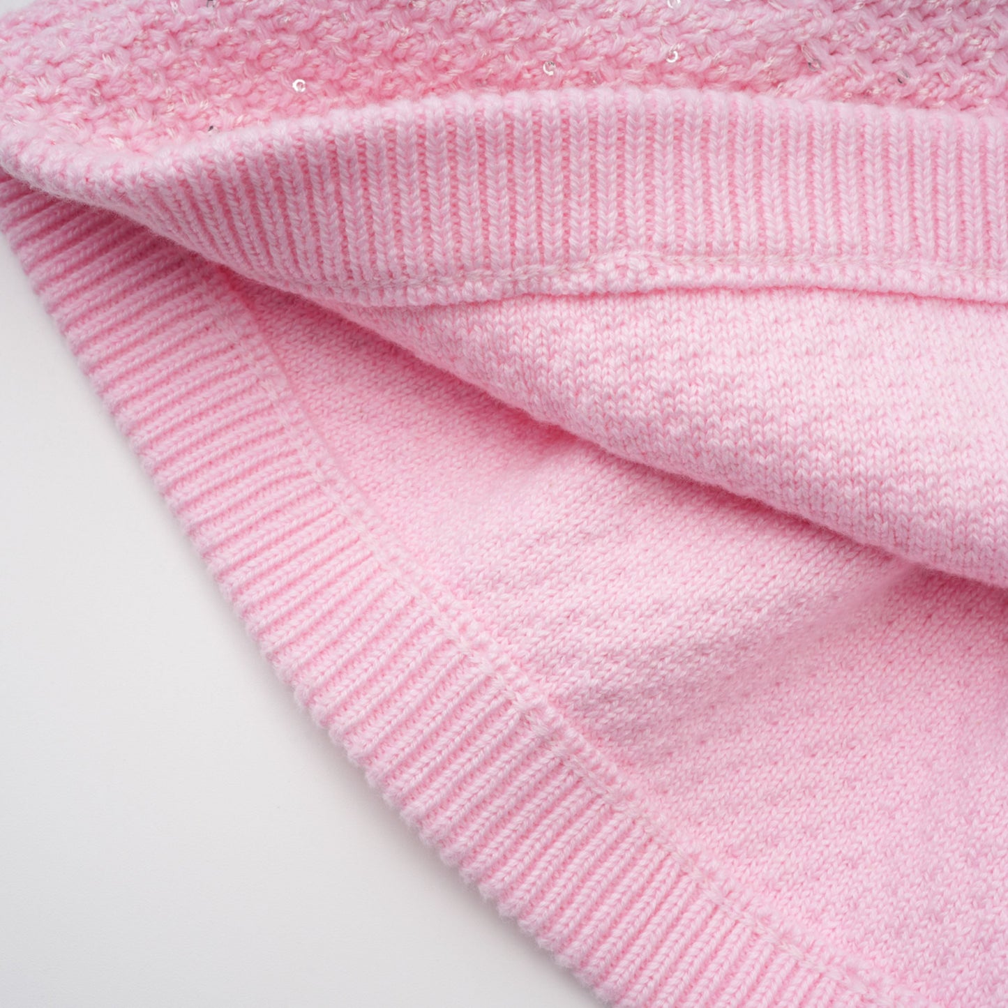 Ásdís Pink Sequined Knit Cardigan & Skirt Set