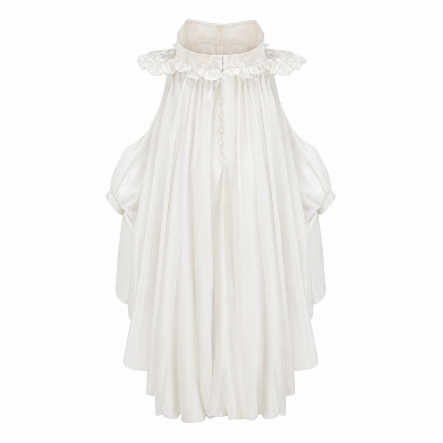 Brooklyn White Glossy Bubble Hem Mini Dress