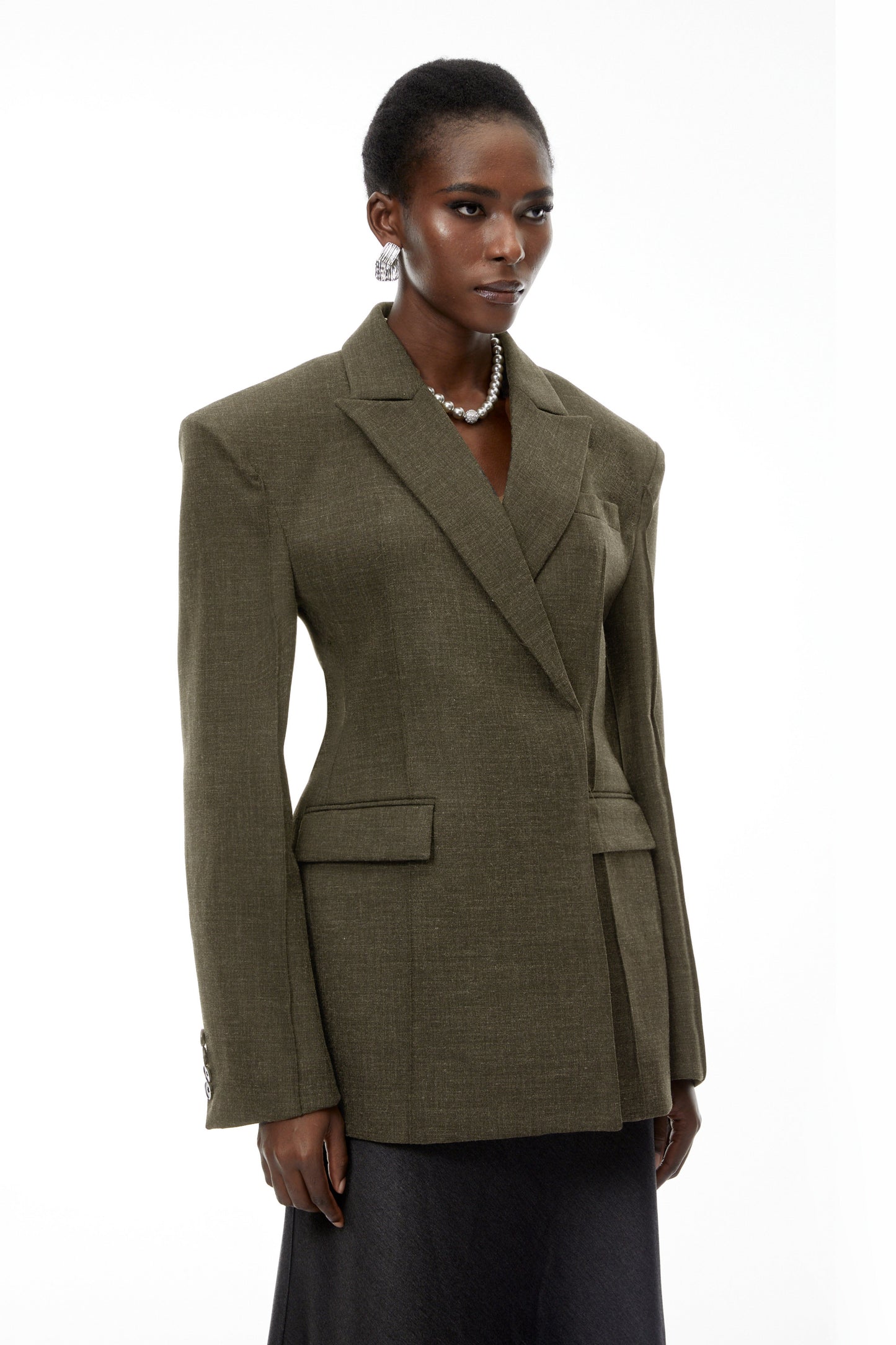 Caspian Green Asymmetrical Oversize Blazer