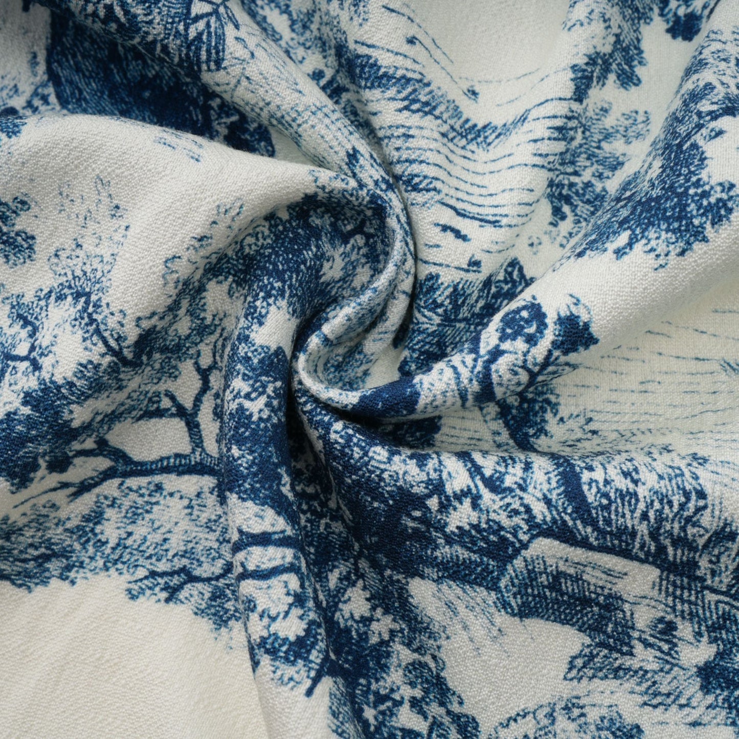 Adélaïde Graphic-Print Midi Dress in Blue