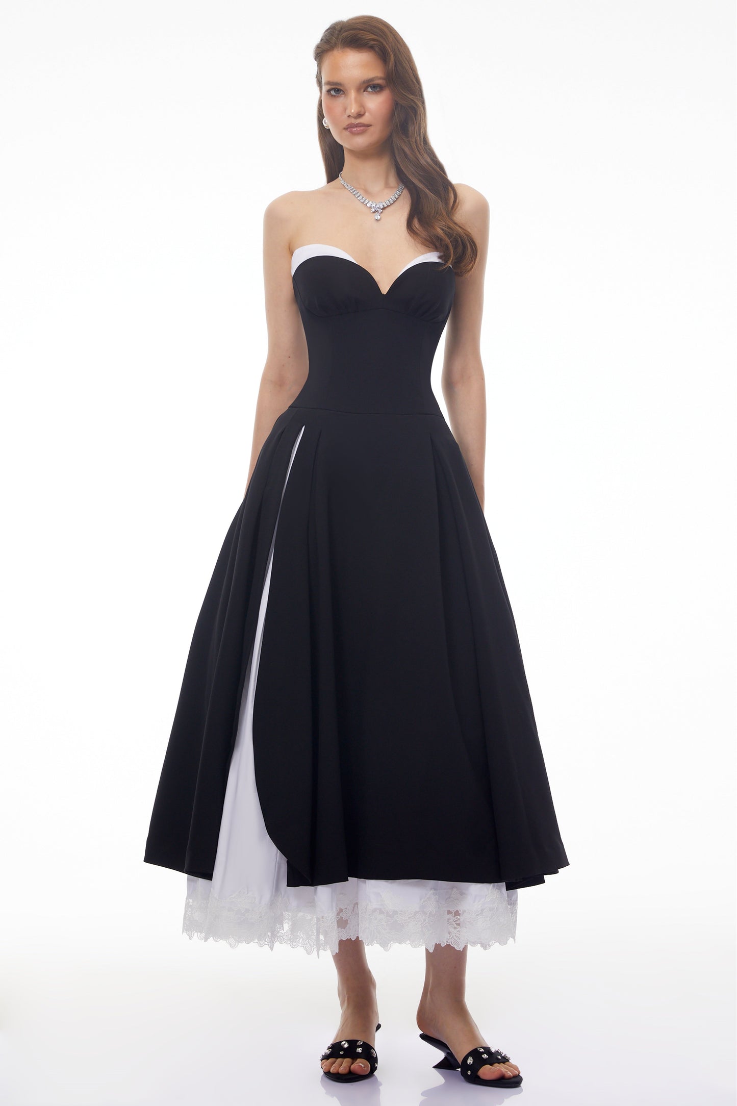 Ethel Black Strapless Sweetheart Maxi Dress