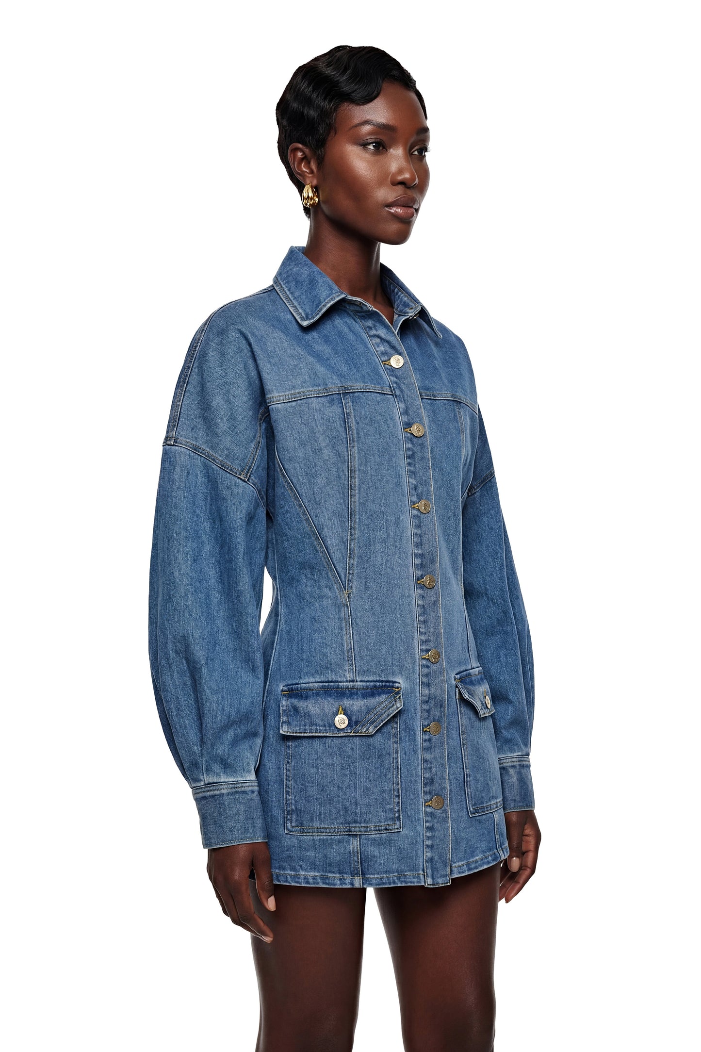 Eurydice Blue Button Down Denim Jacket