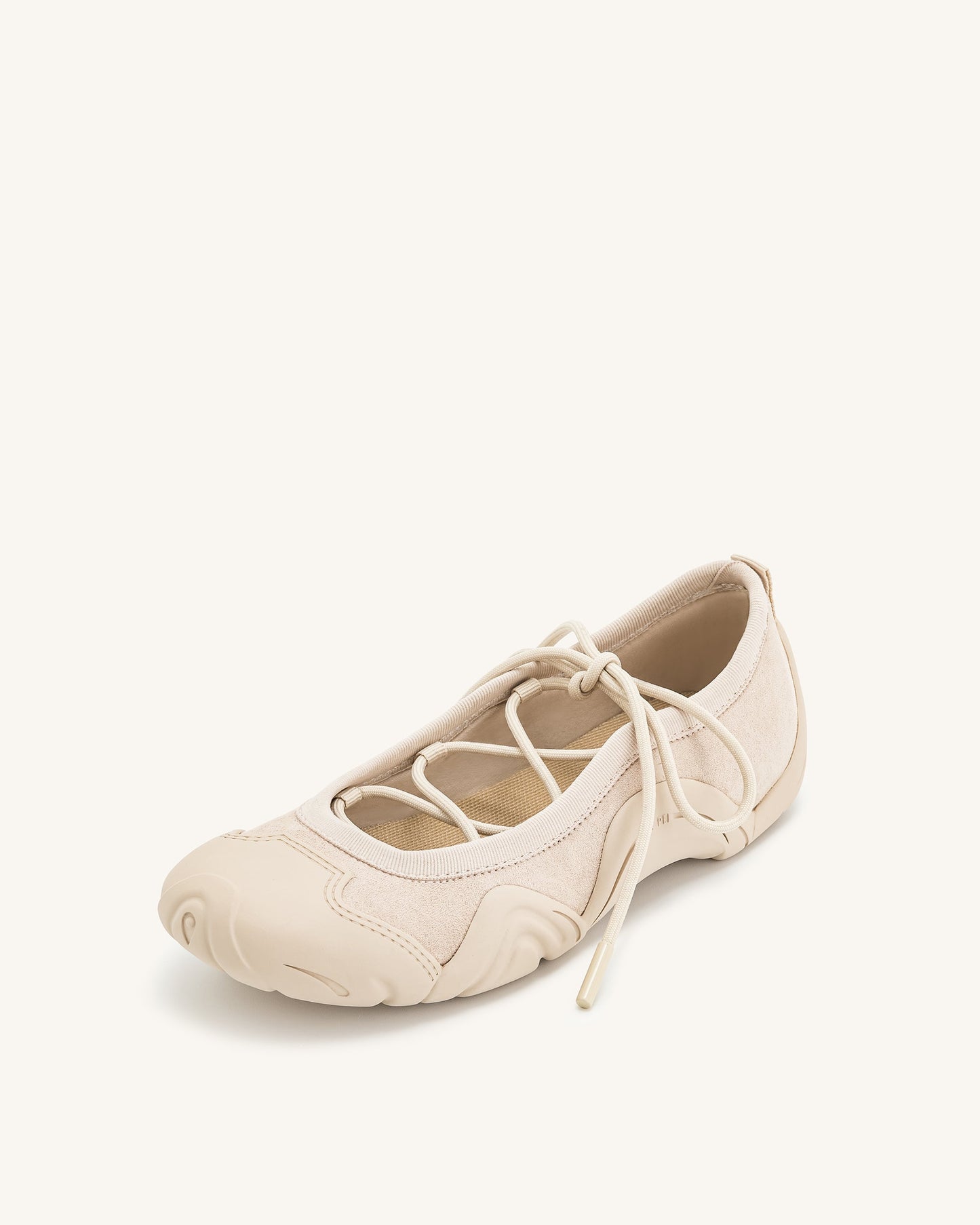 Caitlin Lace-up Ballerina Sneakers - Beige