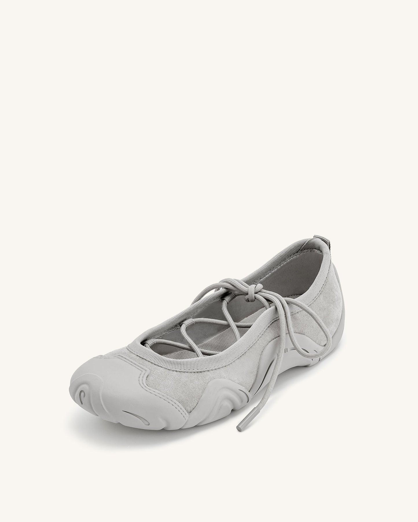 Caitlin Lace-up Ballerina Sneakers - Grey