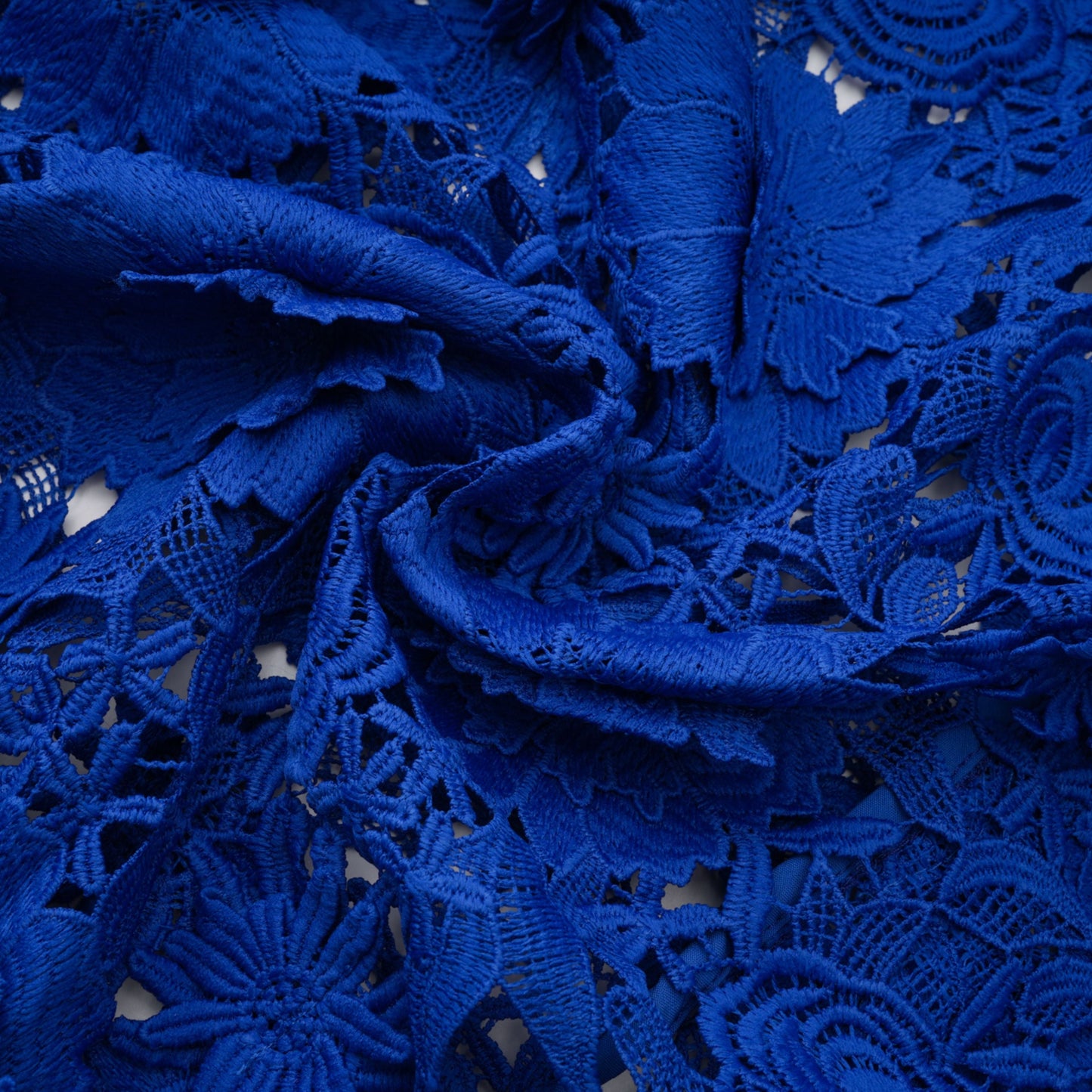 Jochebed Blue Floral Appliqué Maxi Dress with Cut-Outs