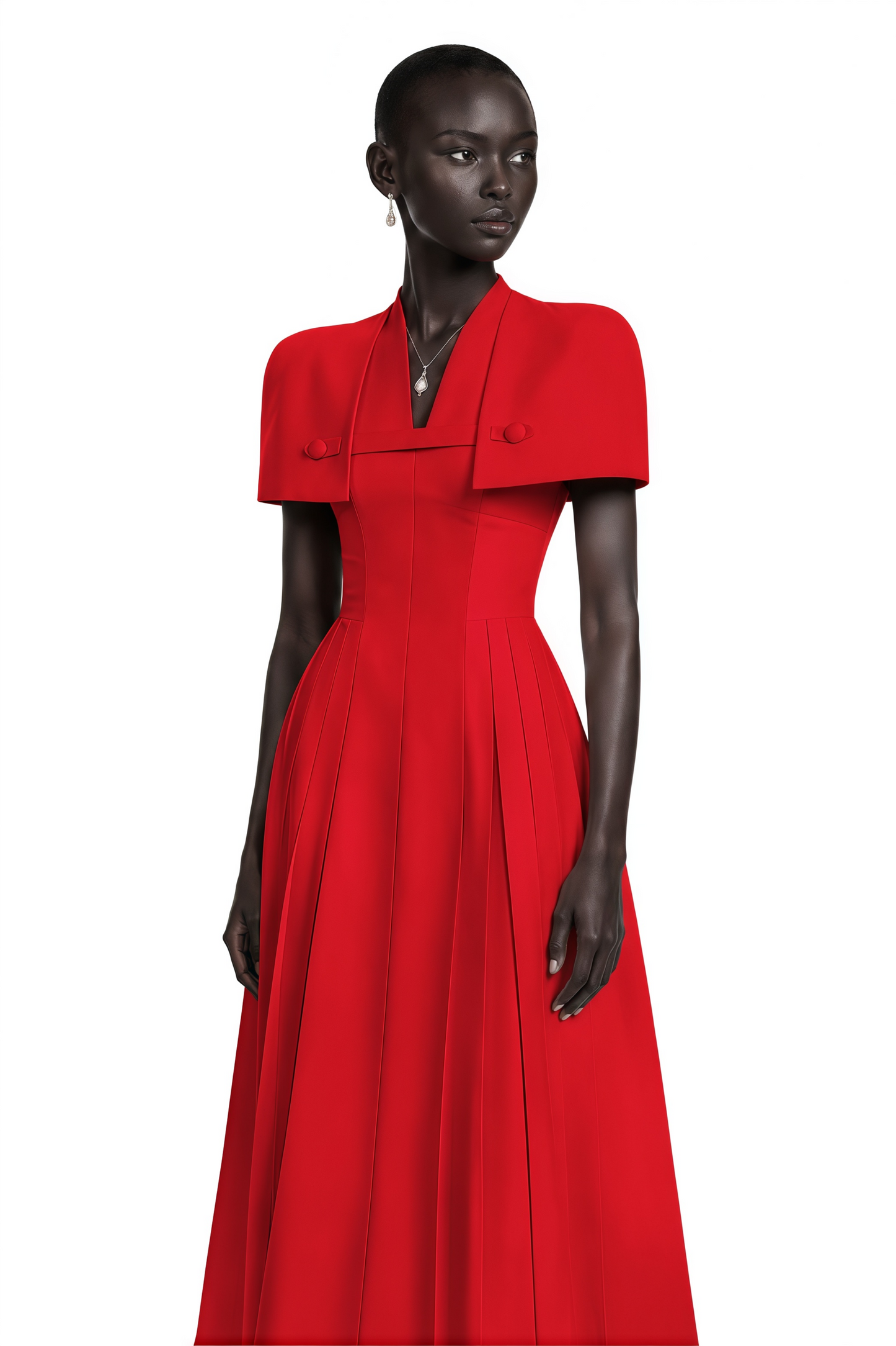 Lovisa Red Shawl Detail Shirred Midi Dress
