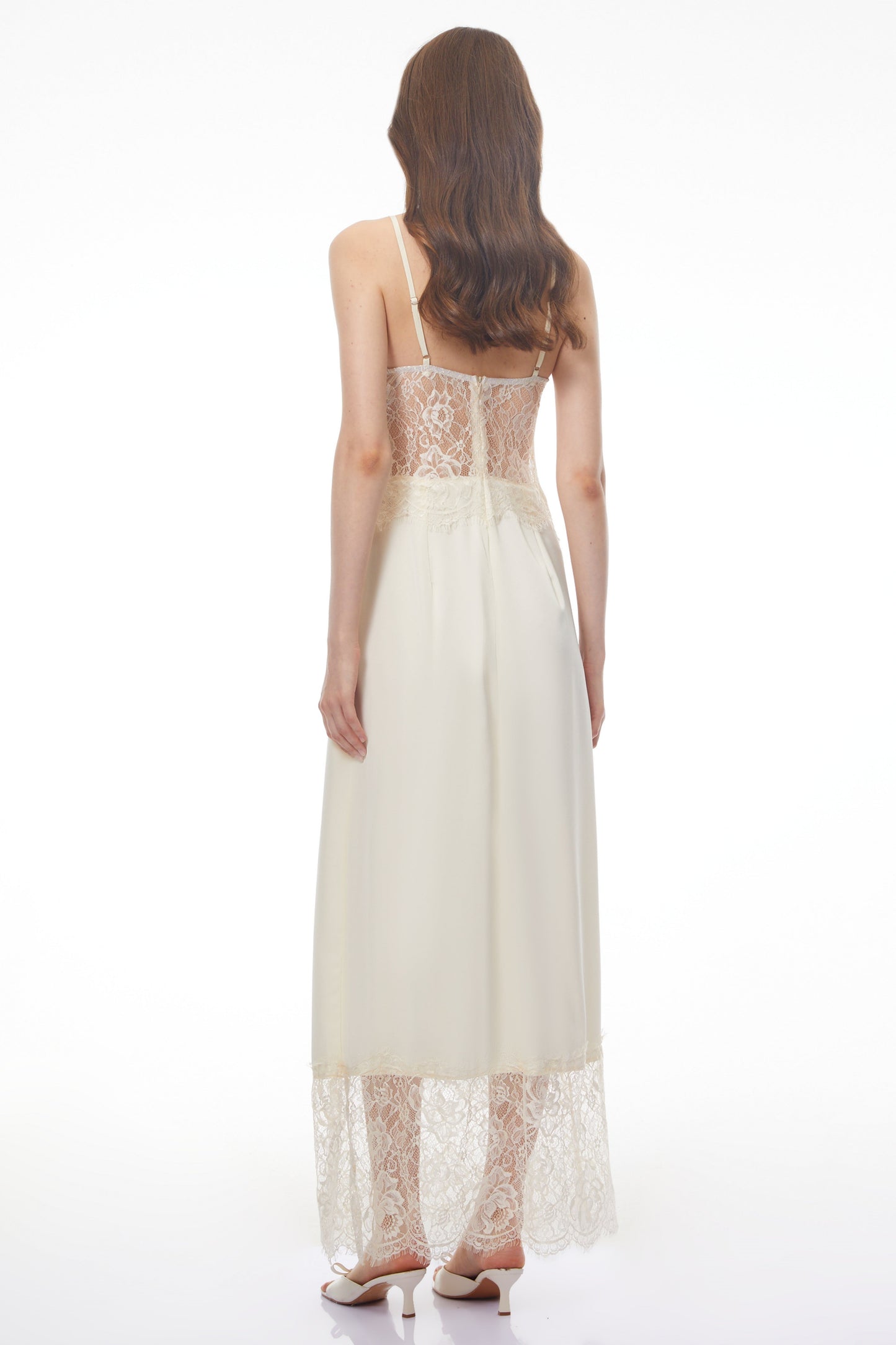 River Cream Cut-Out Maxi Dress with Lace Panels