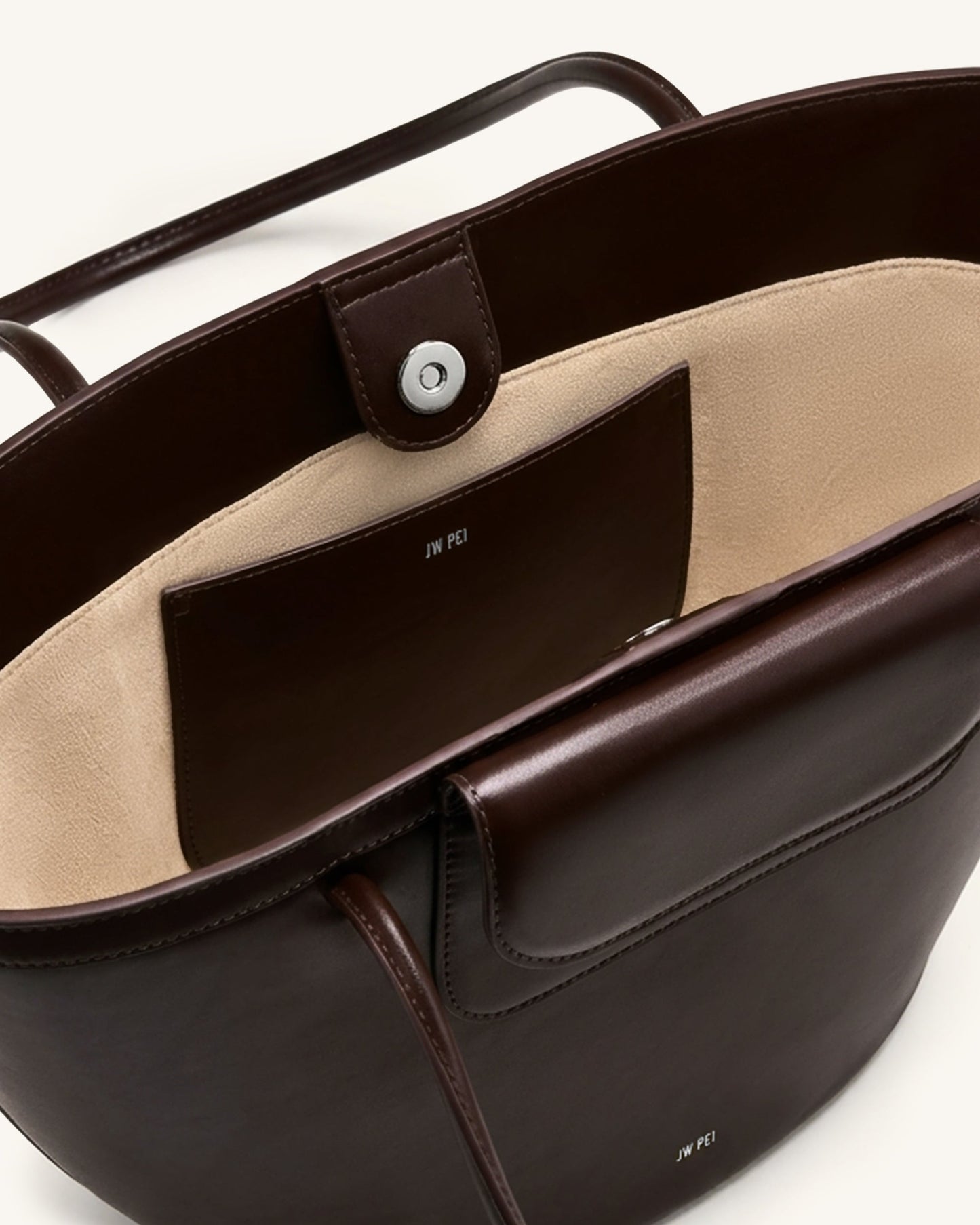 Corinne Pocket Tote Bag - Dark Brown