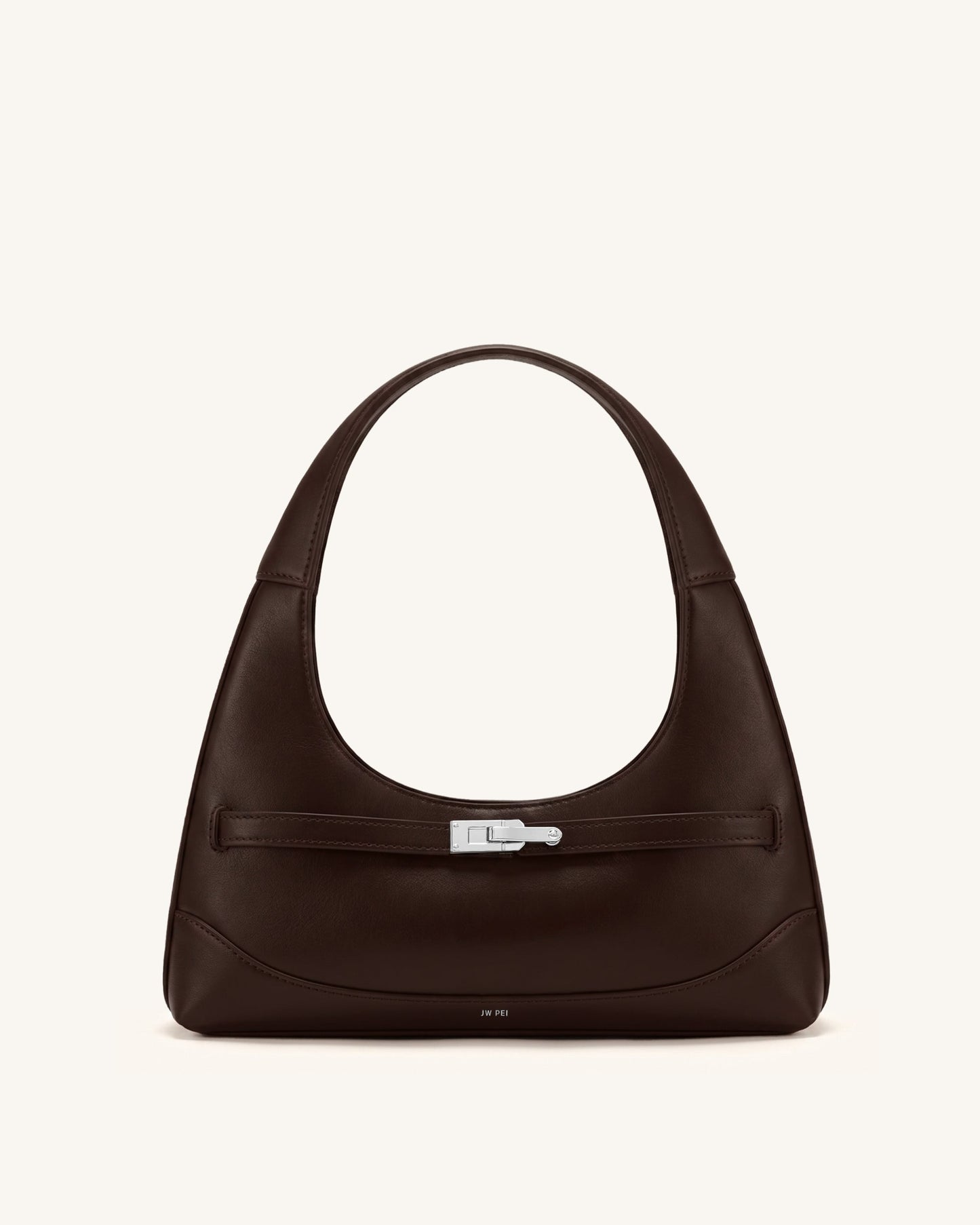 Noelle Belted Shoulder Bag - Dark Brown