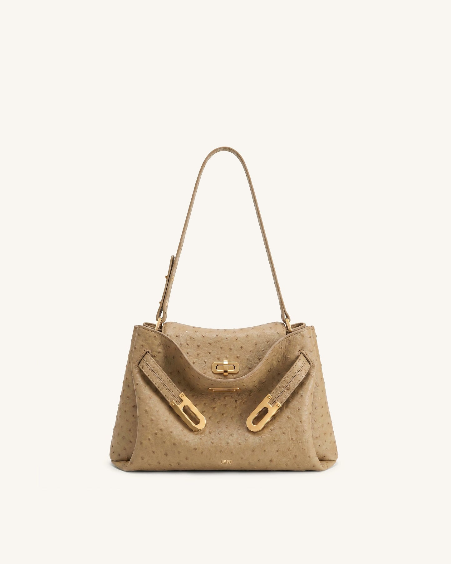 Rhea Double Buckle Shoulder Bag - Camel