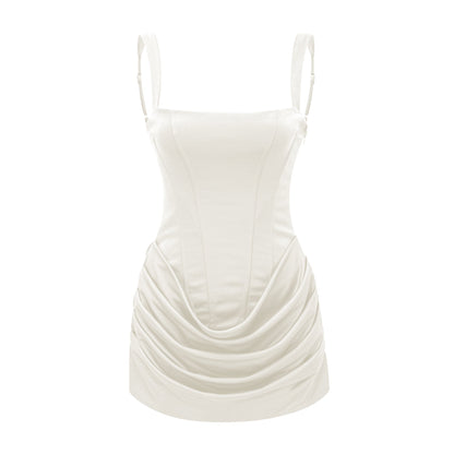 Paulette Beyaz Dantelli Bodycon Mini Elbise