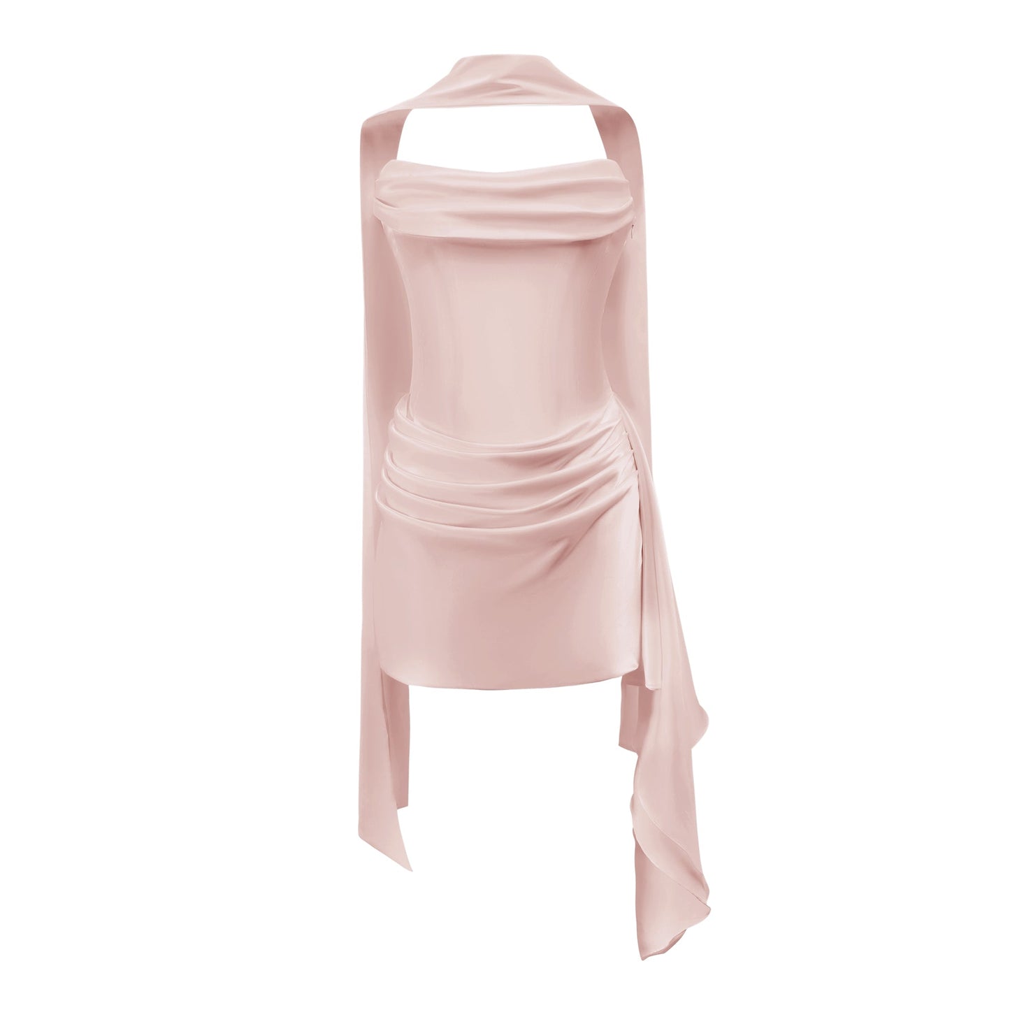 Zenina Pembe Dantelli Kurdele Detaylı Mini Elbise