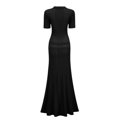 Siena Shirred Crochet-Knit Maxi Dress
