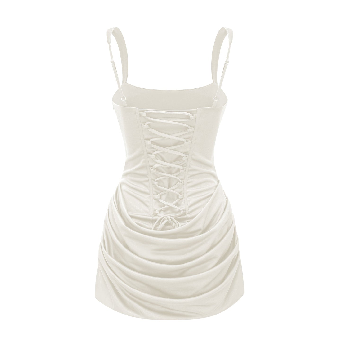 Paulette Beyaz Dantelli Bodycon Mini Elbise