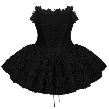 Rachel Black 3D Petal Tulle Mini Dress