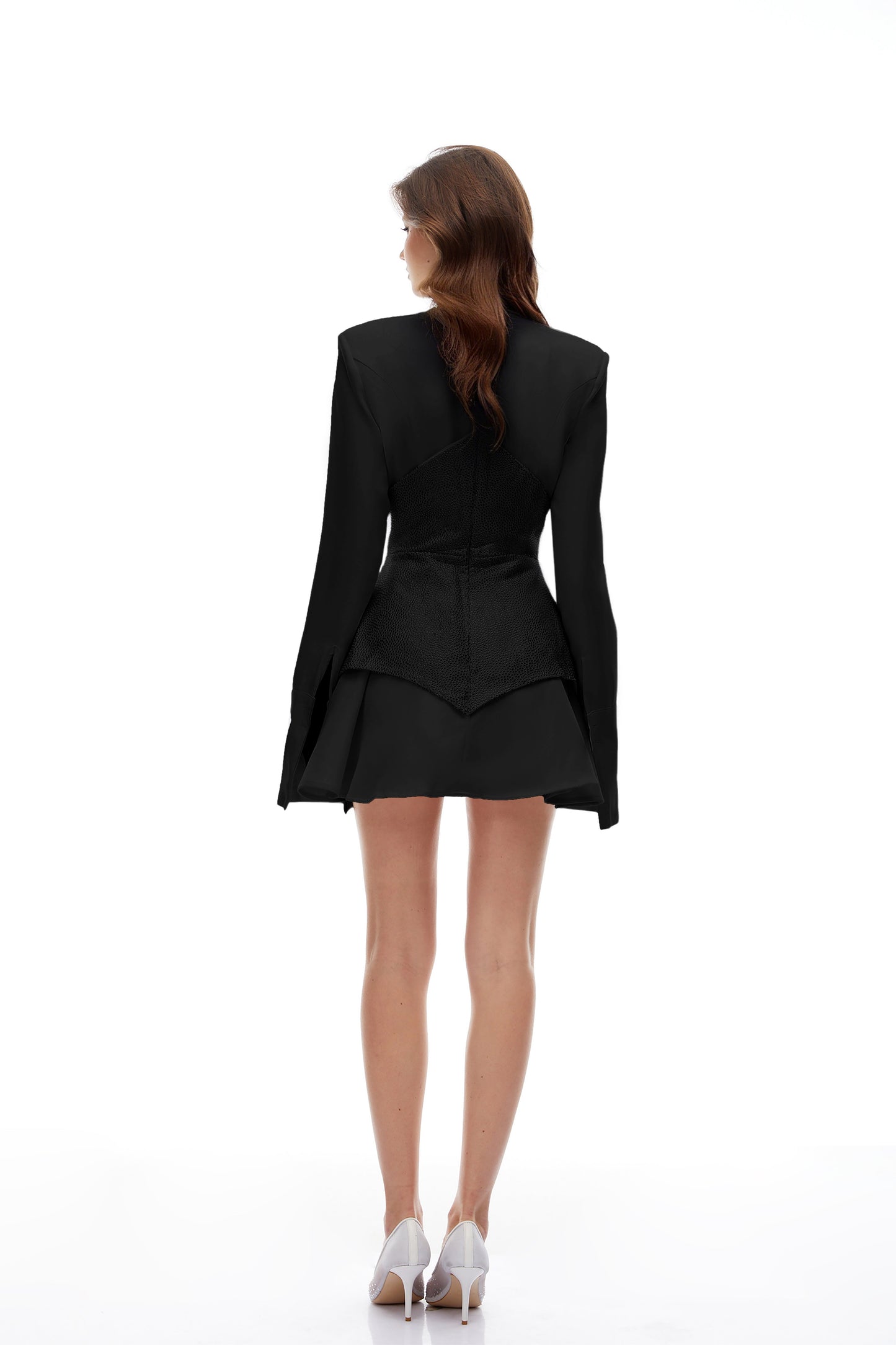 Veronica Black Rhinestone Embellished Mini Dress
