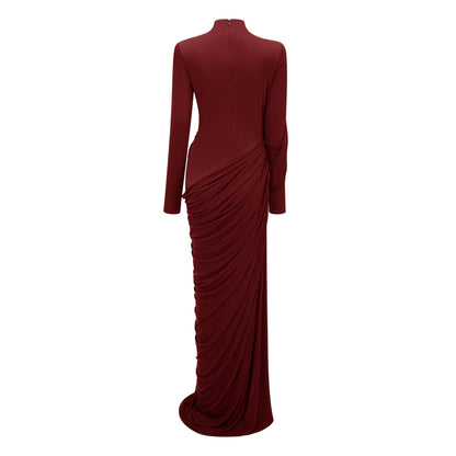 Arlette Kırmızı Asimetrik Dantelli Maxi Elbise