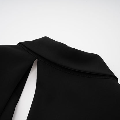 Amelie Black Asymmetrical Cut-Out Jacket