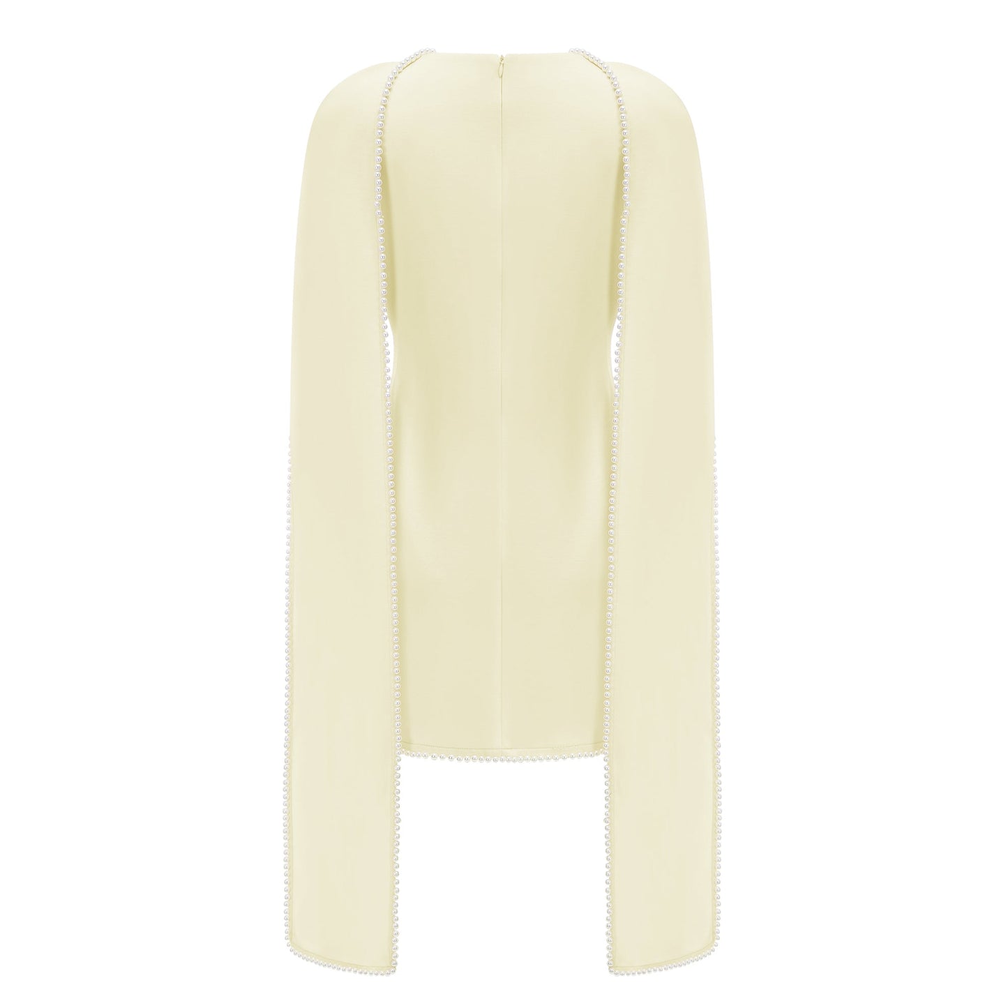 Piroska Yellow Sleeveless Pearl Trim Mini Dress
