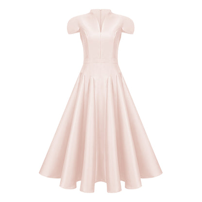 Aventin Pink Godet Design Midi Dress