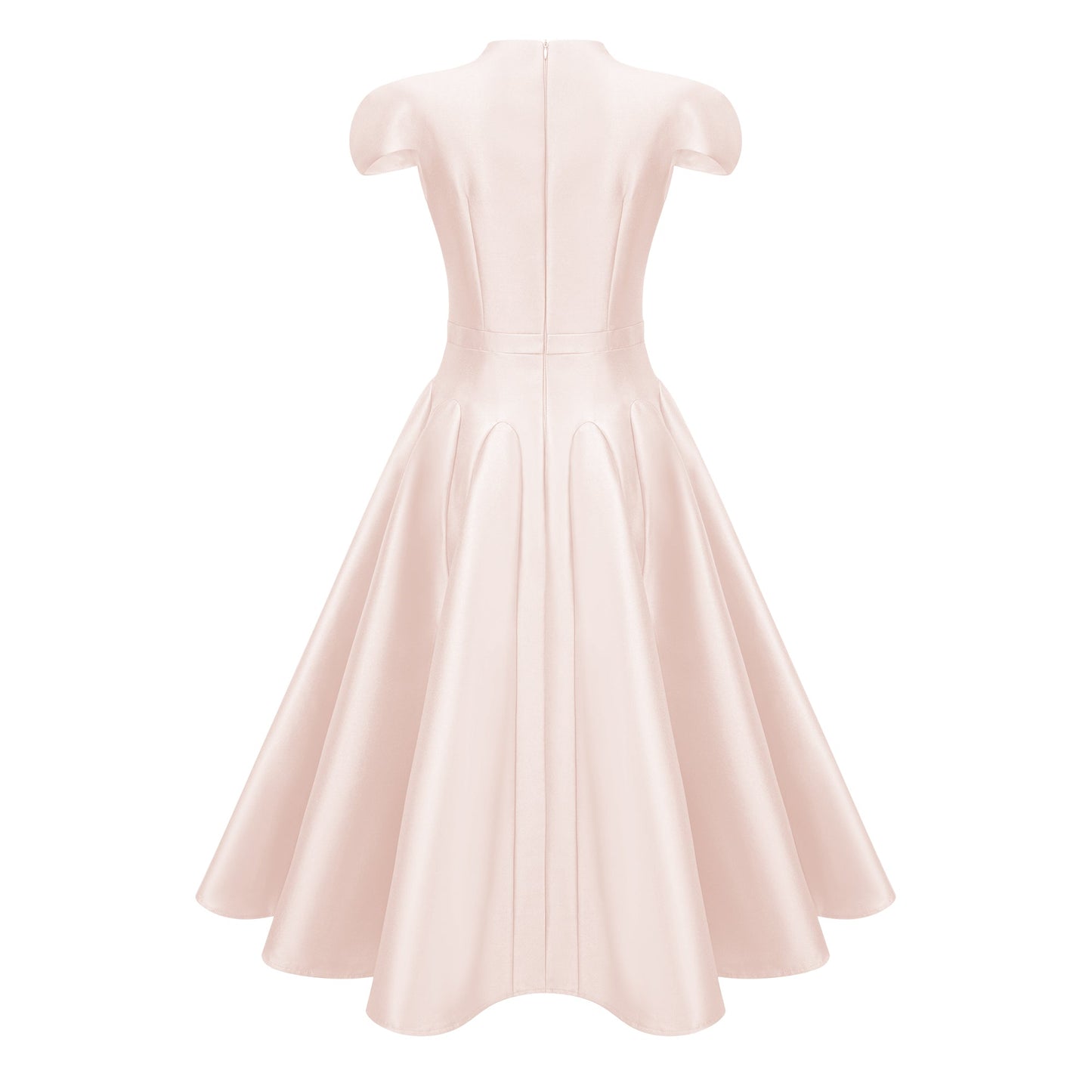 Aventin Pink Godet Design Midi Dress