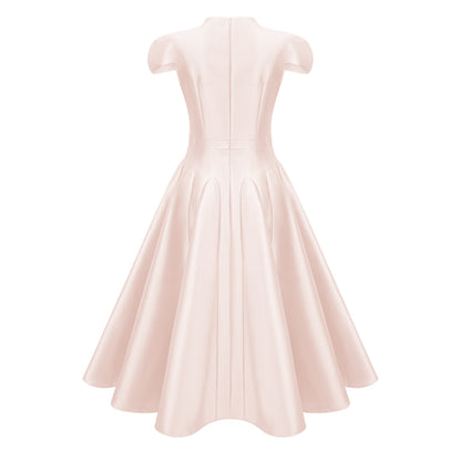 Aventin Pink Godet Design Midi Dress