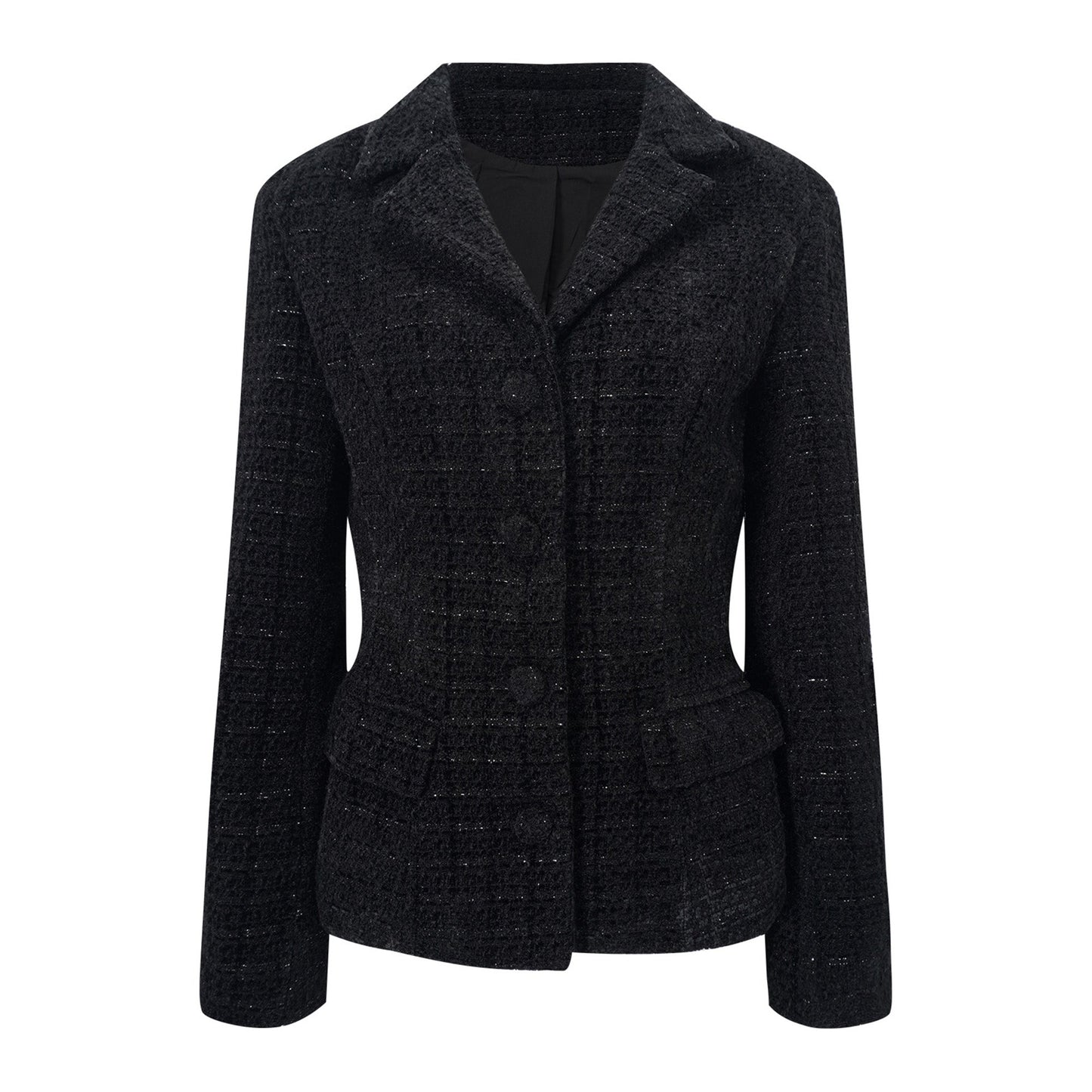 Ariadna Black Tweed Jacket & Satin Skirt Set