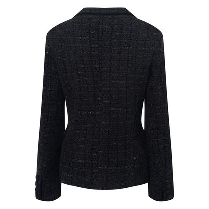 Ariadna Black Tweed Jacket & Satin Skirt Set
