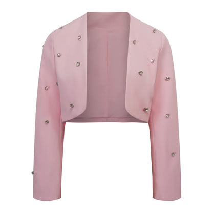 Valéria Pink Crystal Embellished Jacket & Dress Set