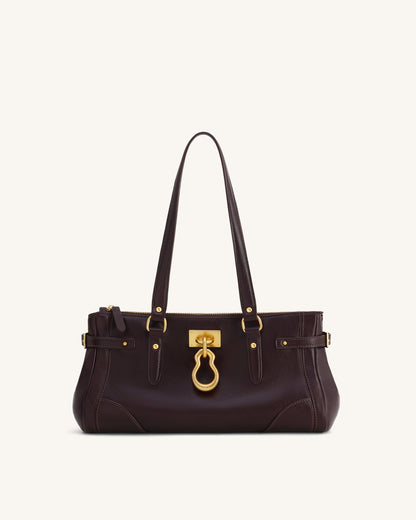Yvette Elongated Tote Çanta - Koyu Kahverengi
