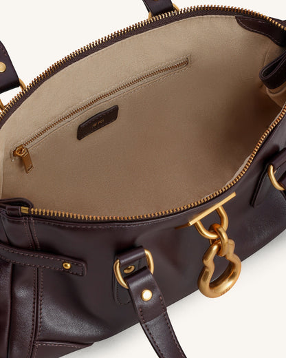 Yvette Elongated Tote Çanta - Koyu Kahverengi