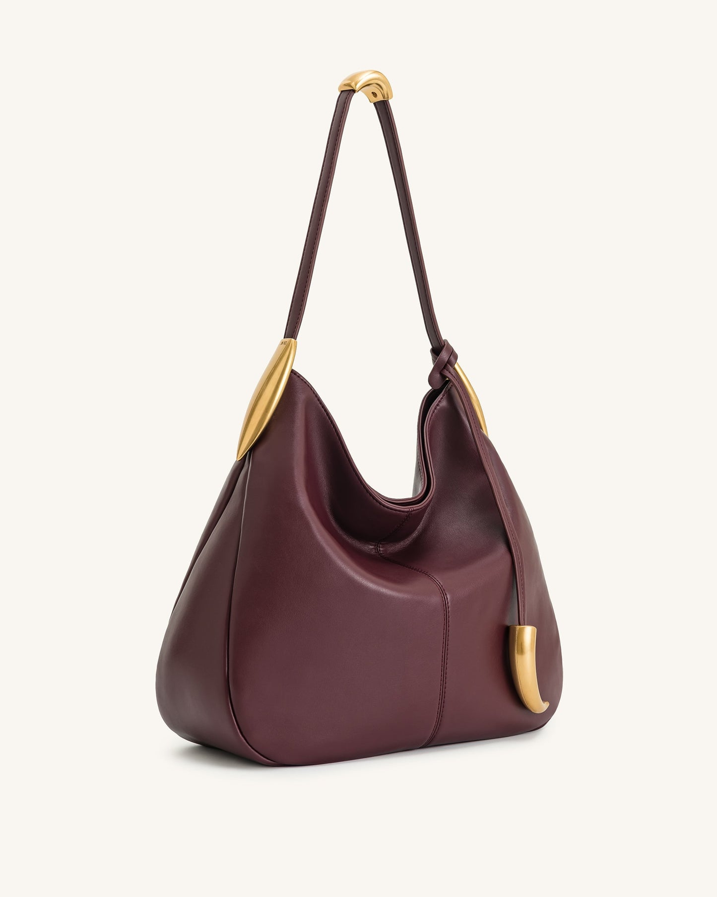 Nina Metal Detaylı Charm / Süs Hobo Çanta - Bordo
