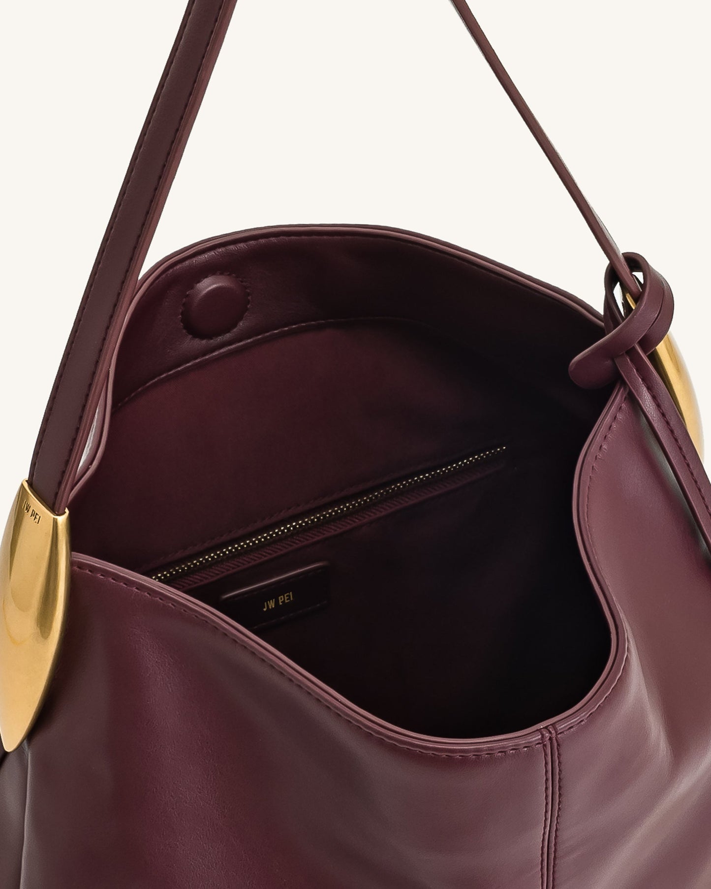 Nina Metal Detaylı Charm / Süs Hobo Çanta - Bordo