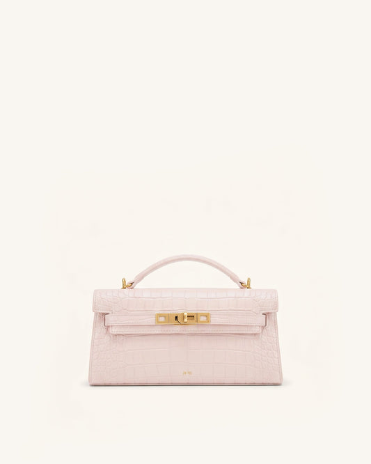 Noor Top Handle Bag - Pink Croc