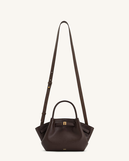 Hana Mini Tote Çanta - Koyu Kahverengi